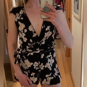 Angie floral black romper. Size small